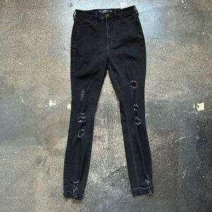 Hollister Black Curvy Ultra High Rise Super Skinny Classic Stretch Jeans Sz 1R